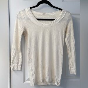 J. Crew Ivory 3/4 Sleeve Top